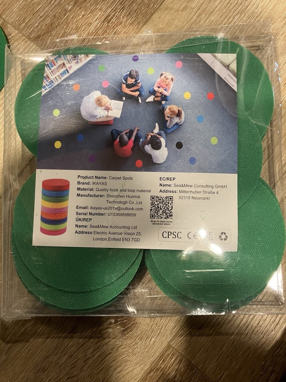 NEW Carpet Spots 48 Pcs Circle Green Dots Connecting Floor Markers Pre-K School